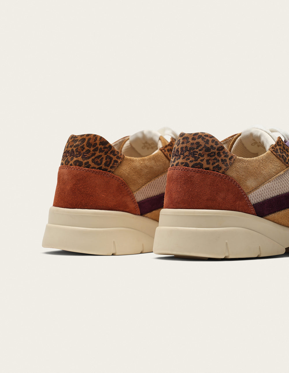 Baskets basses Laura - Brique beige léopard