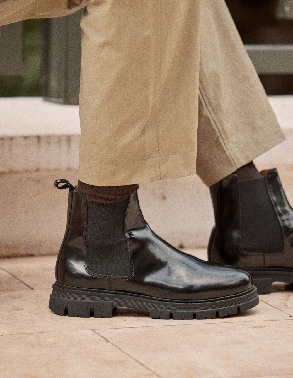 Bottines Liam - Cuir box noir