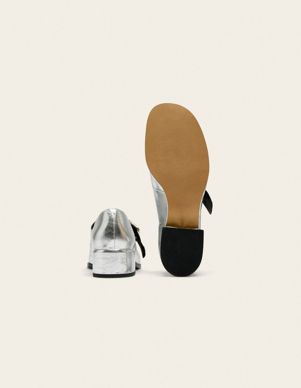 Escarpins Amari - Cuir plissé argenté