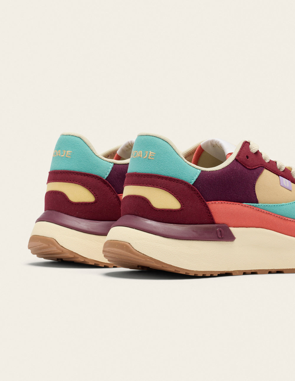 Anaelle low trainers - Burgundy plum beige