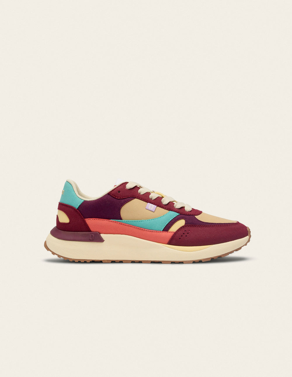 Anaelle low trainers - Burgundy plum beige