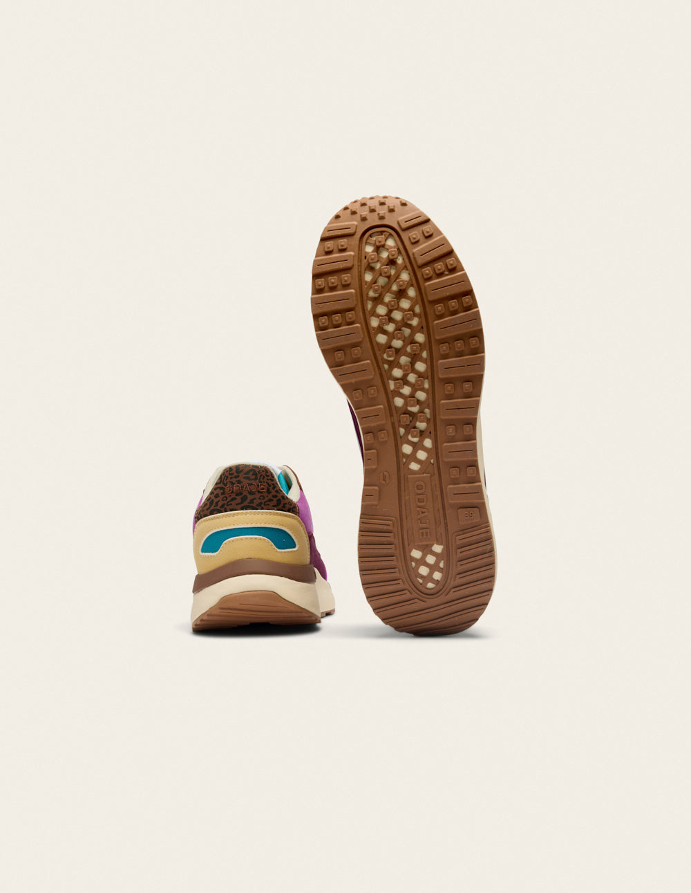 Baskets basses Anaelle - Violet turquoise beige