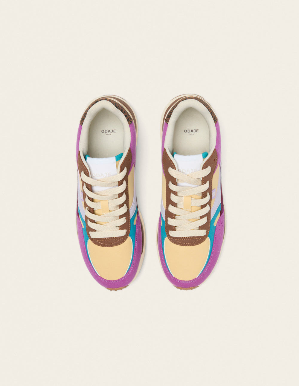 Baskets basses Anaelle - Violet turquoise beige