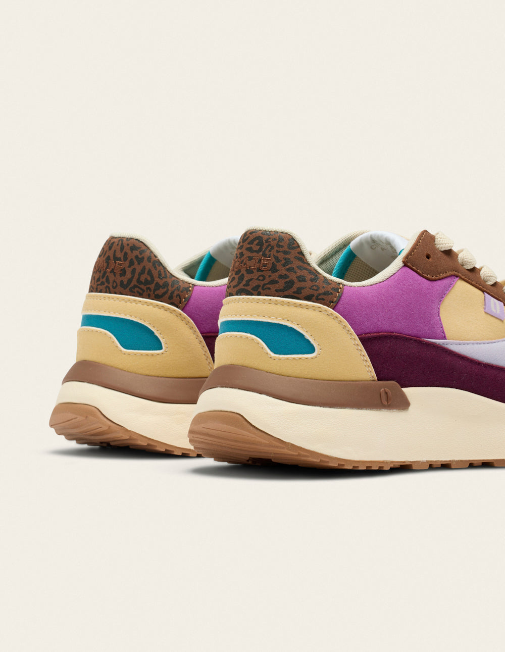 Baskets basses Anaelle - Violet turquoise beige