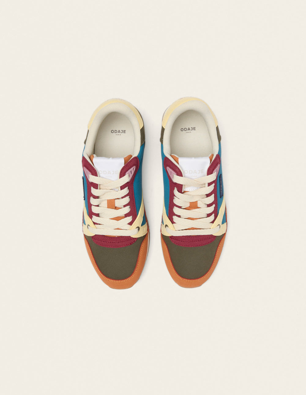 Andrée low-top trainers - Burgundy khaki brick