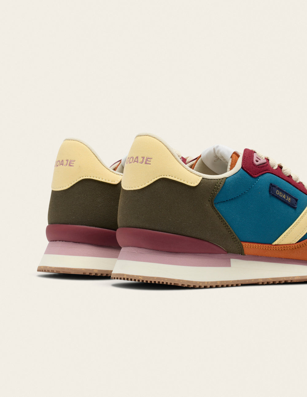 Andrée low-top trainers - Burgundy khaki brick