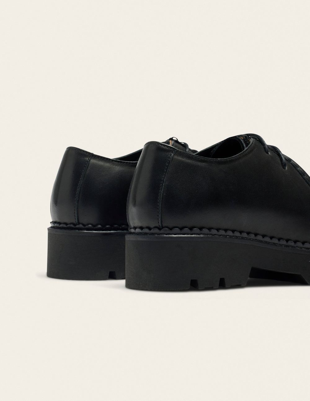 Derbies Deborah - Cuir noir et pony noir