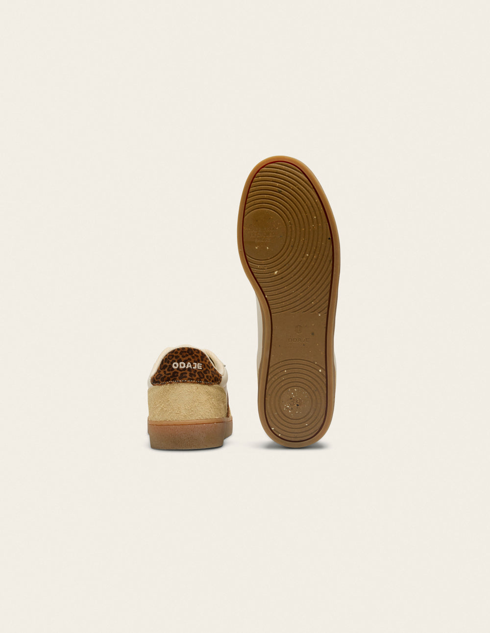 Baskets basses Lucia - Suède effiloché écru léopard