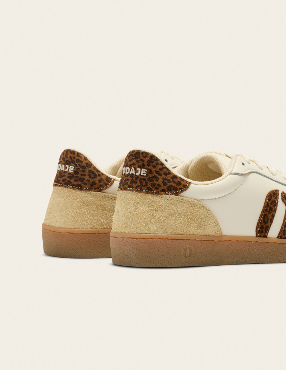 Baskets basses Lucia - Suède effiloché écru léopard