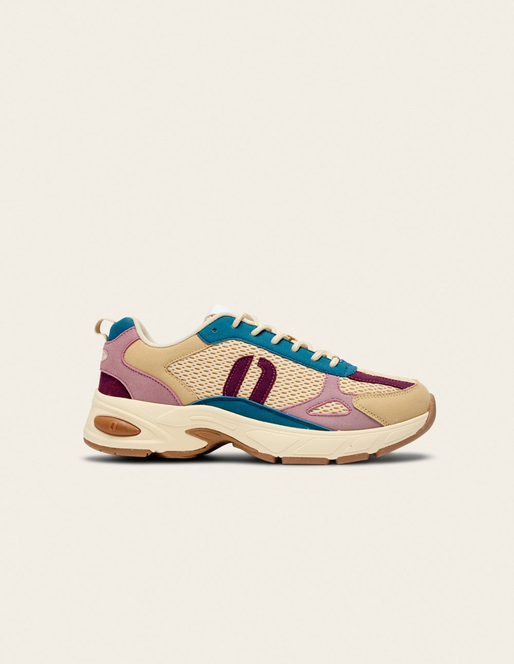 Baskets basses Maé - Beige écru prune