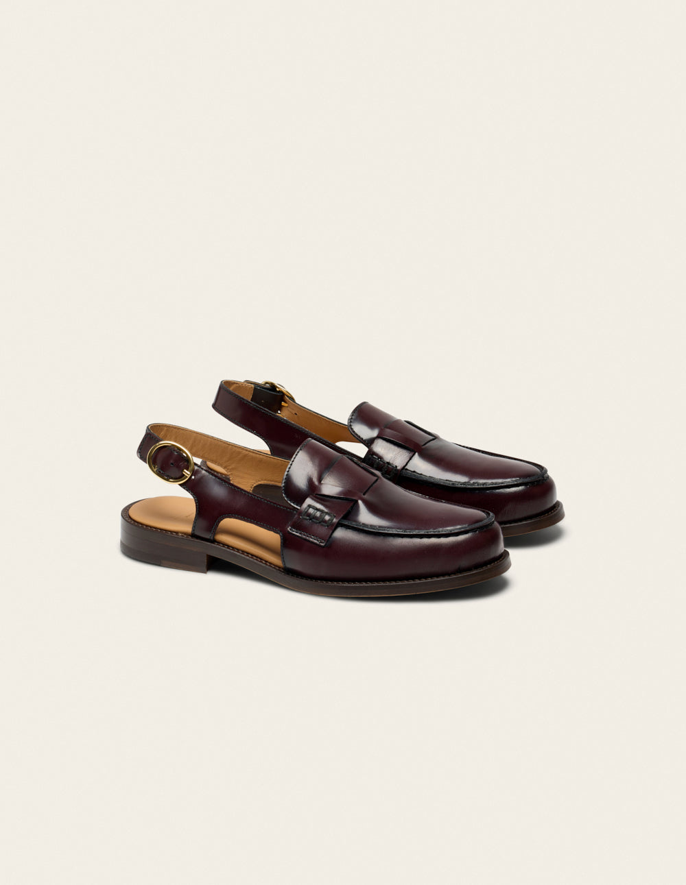 Mocassins Mangsa - Cuir box bordeaux