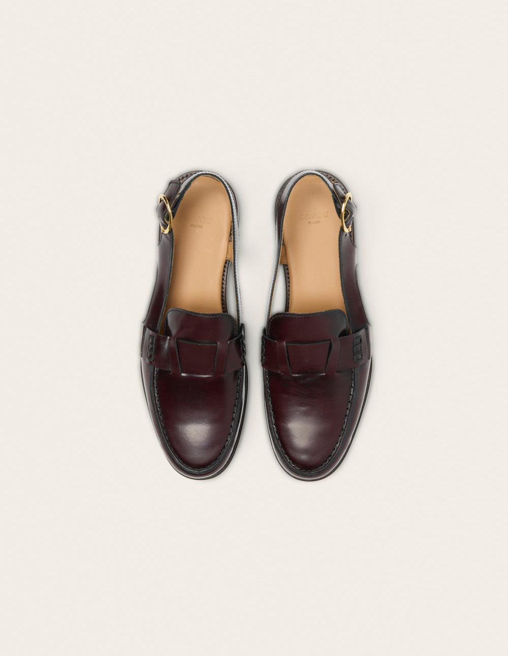 Mocassins Mangsa - Cuir box bordeaux