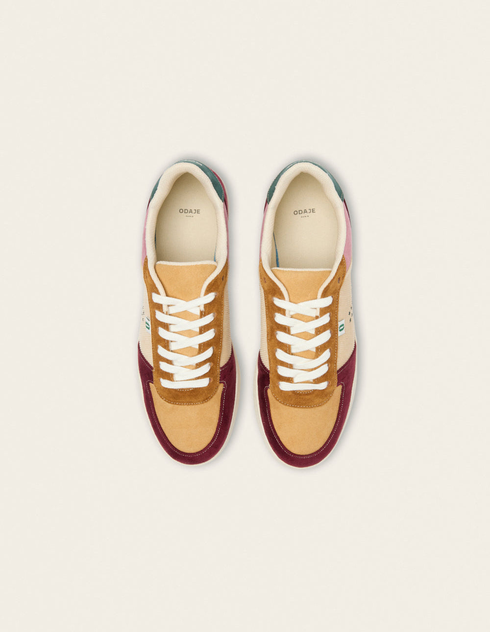 Marie low-top trainers - Bordeaux beige mustard