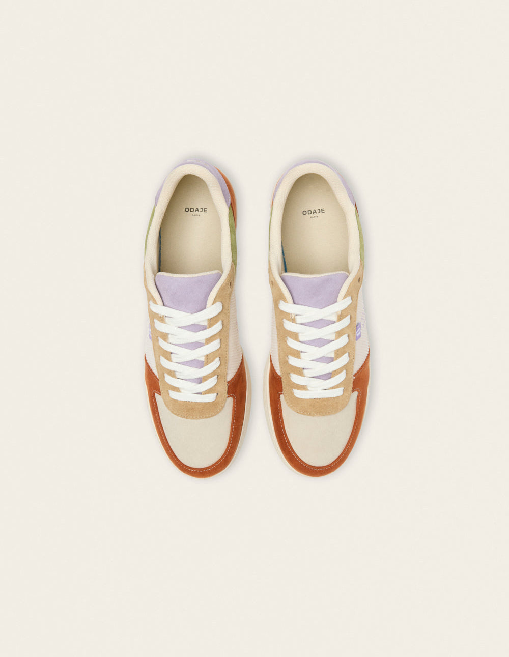 Marie low-top trainers - Ecru beige brick