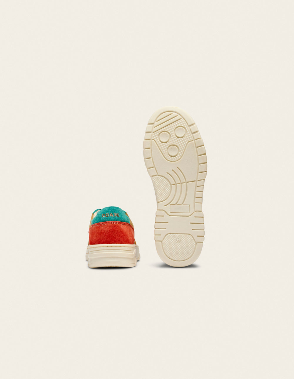 Baskets basses Nora - Brique beige turquoise