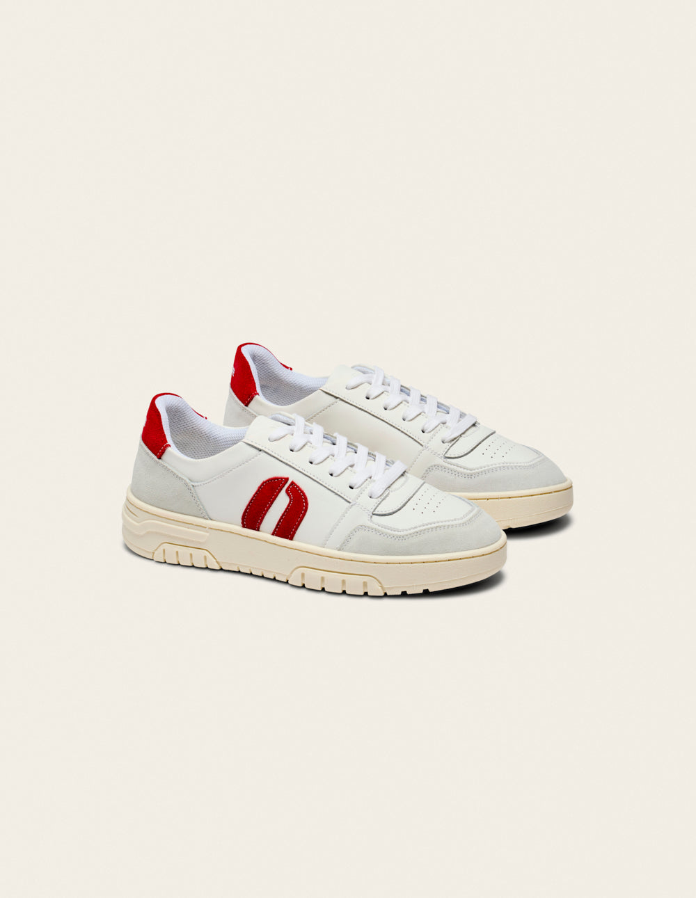 Nora low trainers - Light gray white red