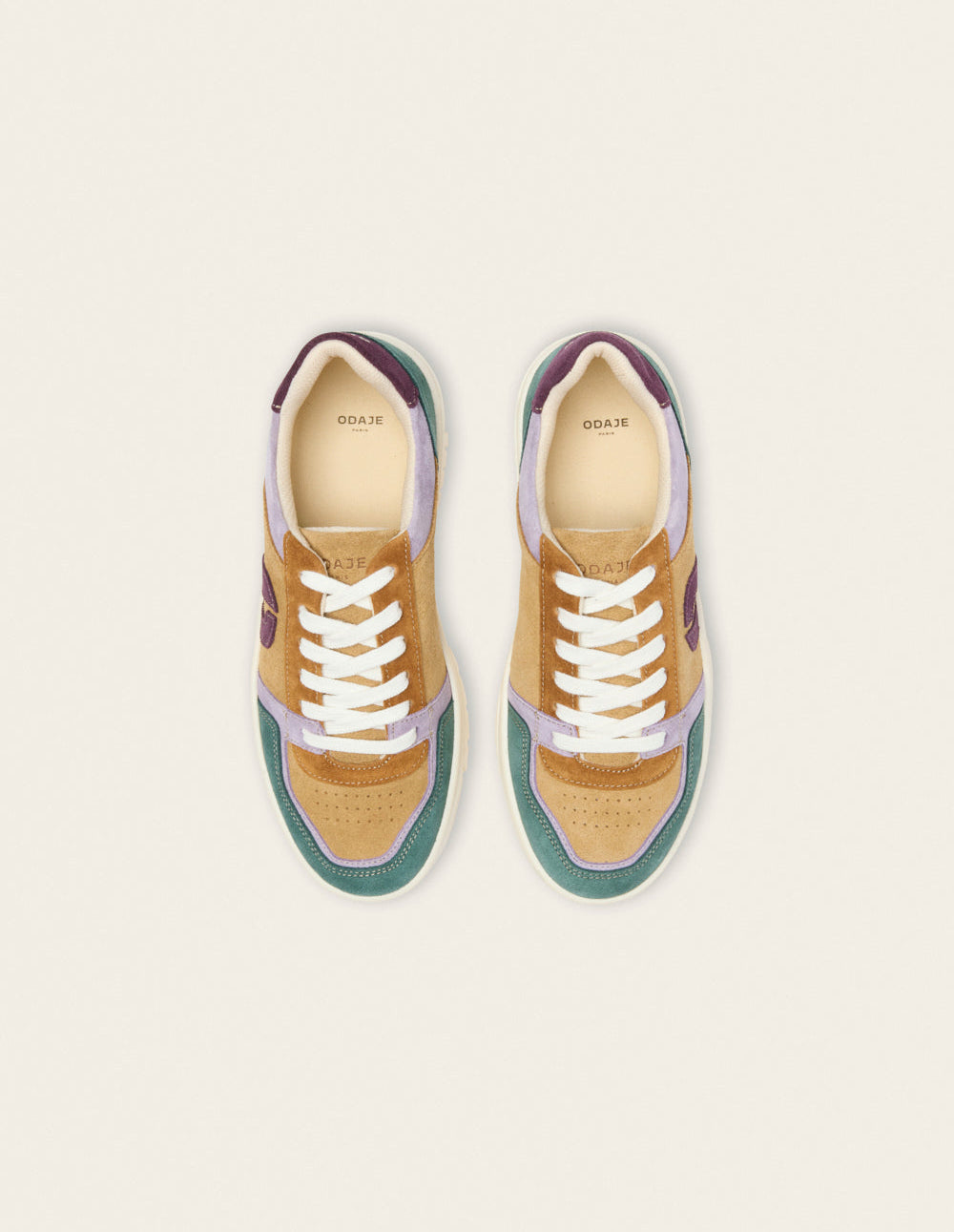 Nora low-top trainers - Lilac green beige