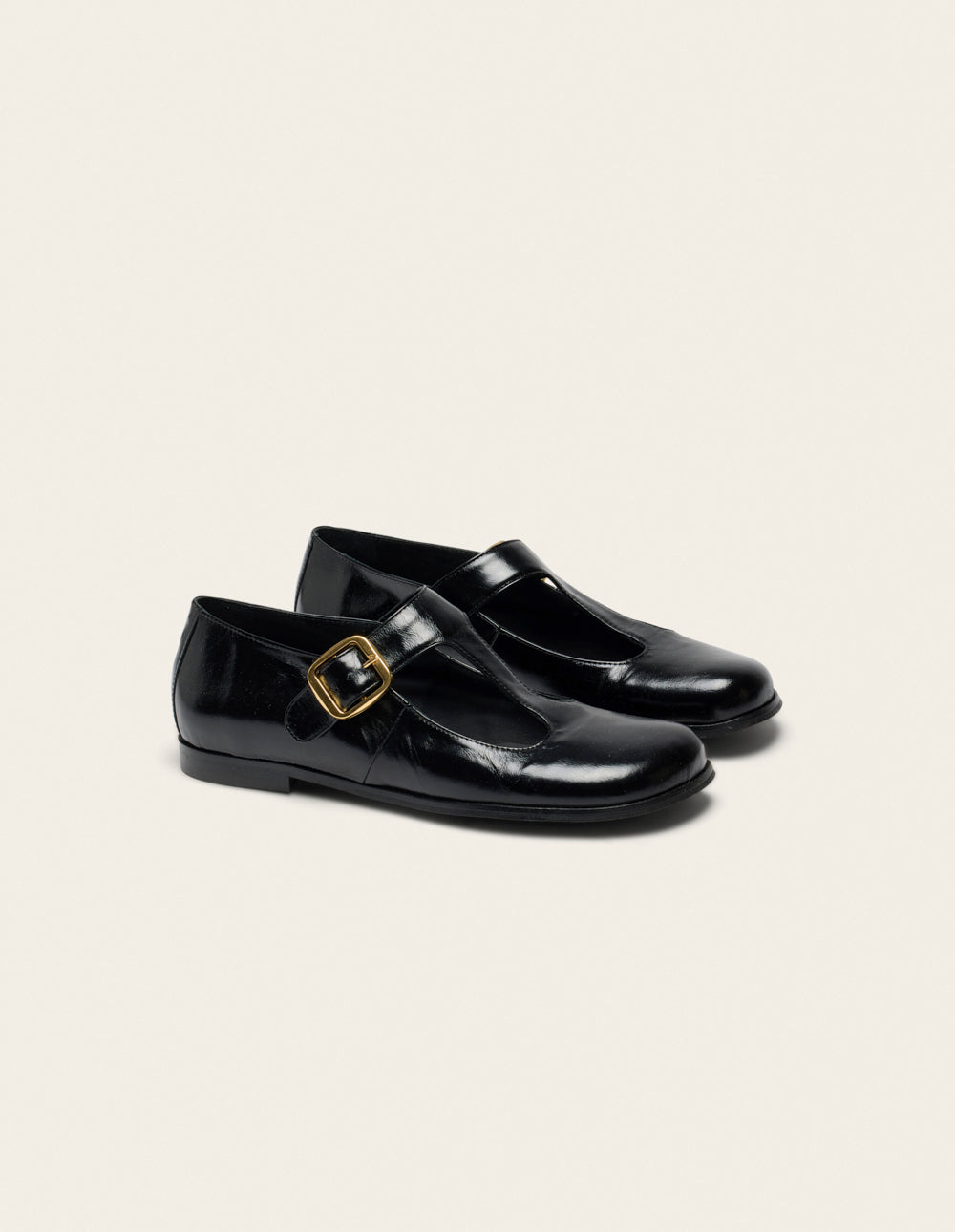 Ballerines Opal - Cuir plissé noir