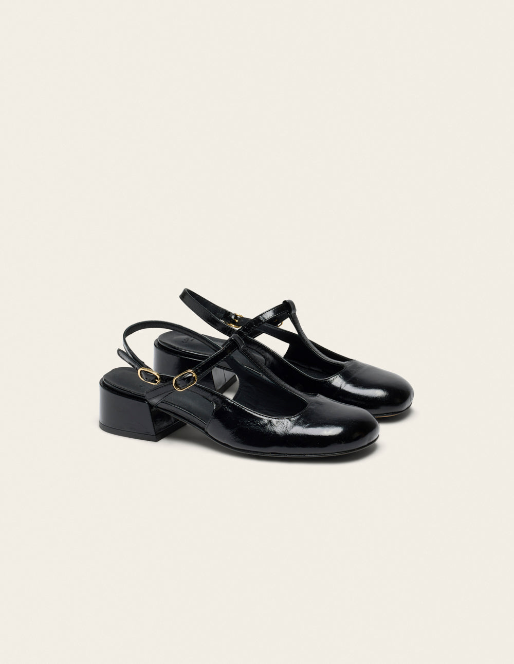 Ryla pumps - Black pleated leather