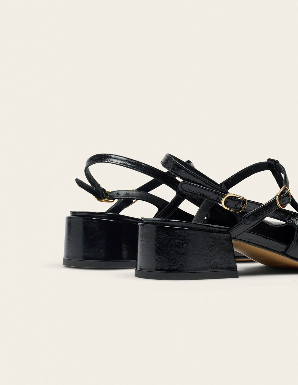 Escarpins Ryla - Cuir plissé noir