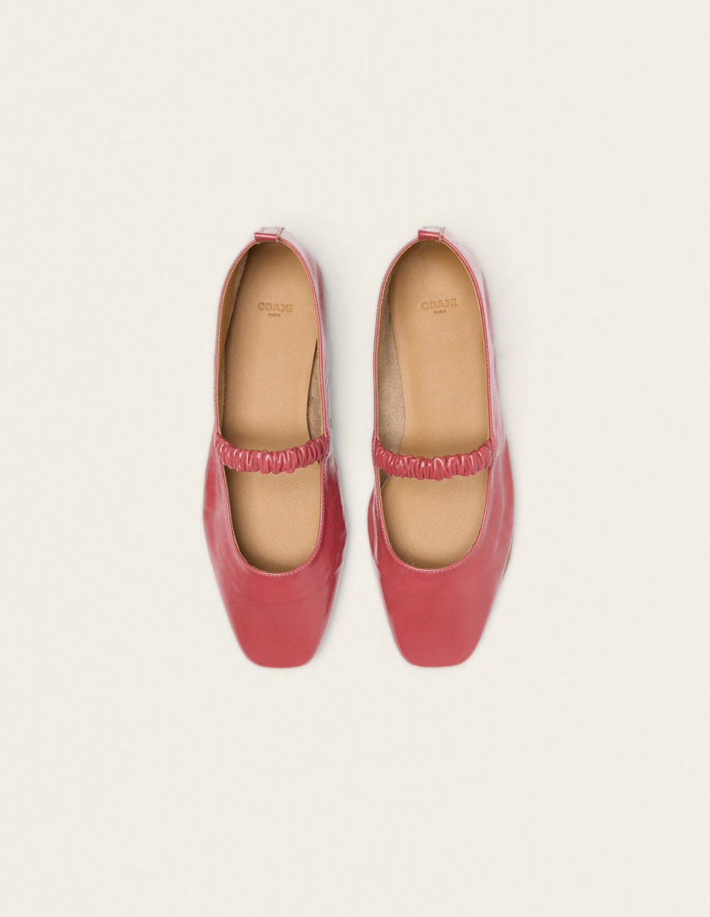 Ballerines Serra - Cuir plissé verni rose