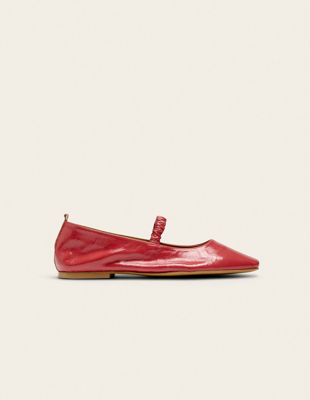 Ballerines Serra - Cuir plissé verni rose