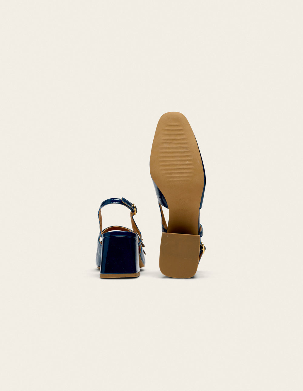 Escarpins Soline - Cuir plissé verni cobalt