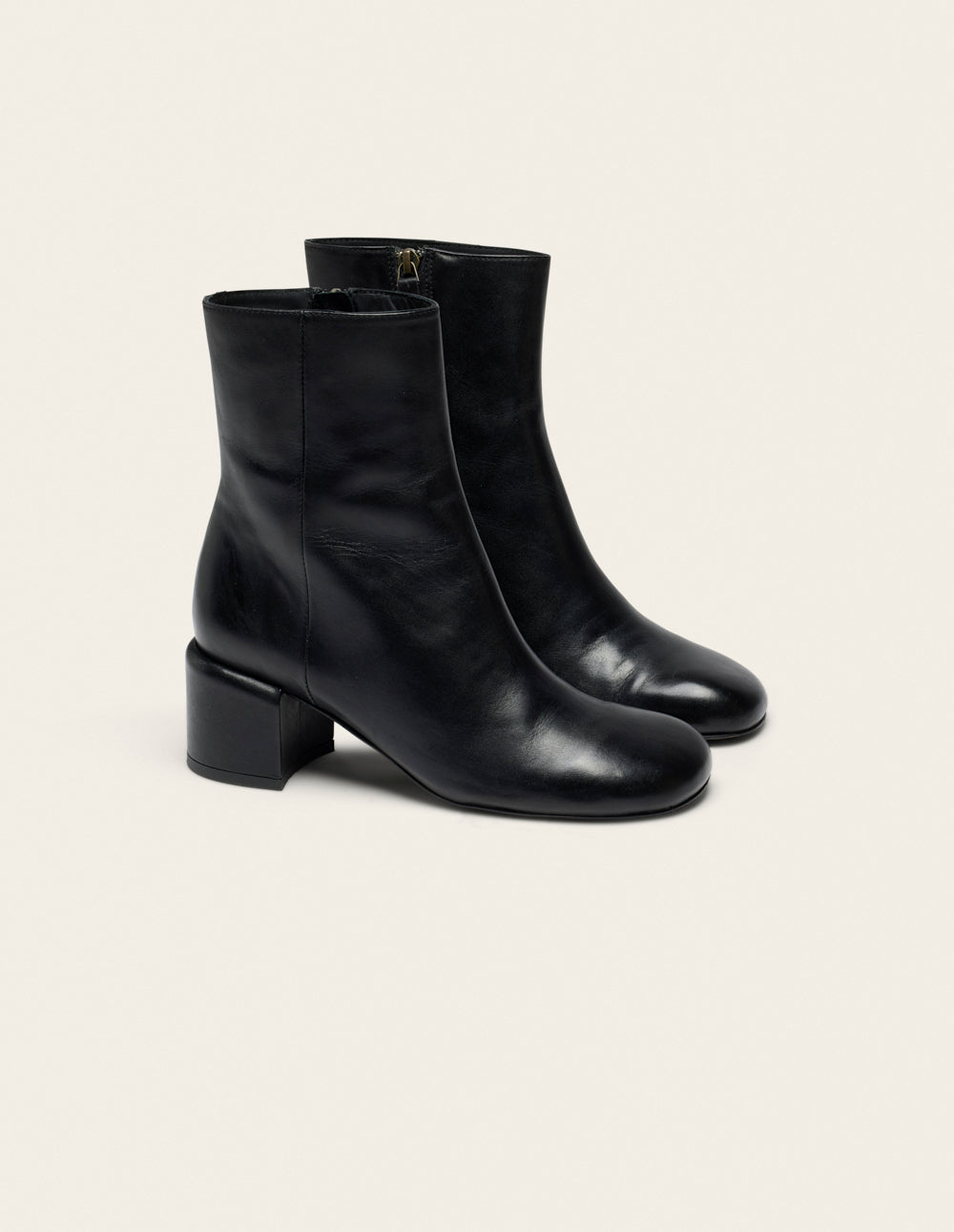 Tasmin Heeled Ankle Boots - Black Leather