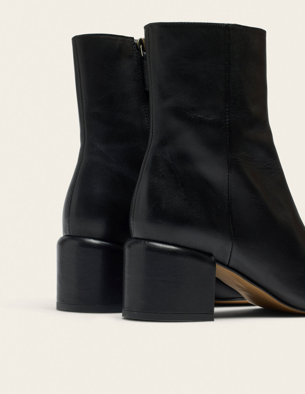 Tasmin Heeled Ankle Boots - Black Leather