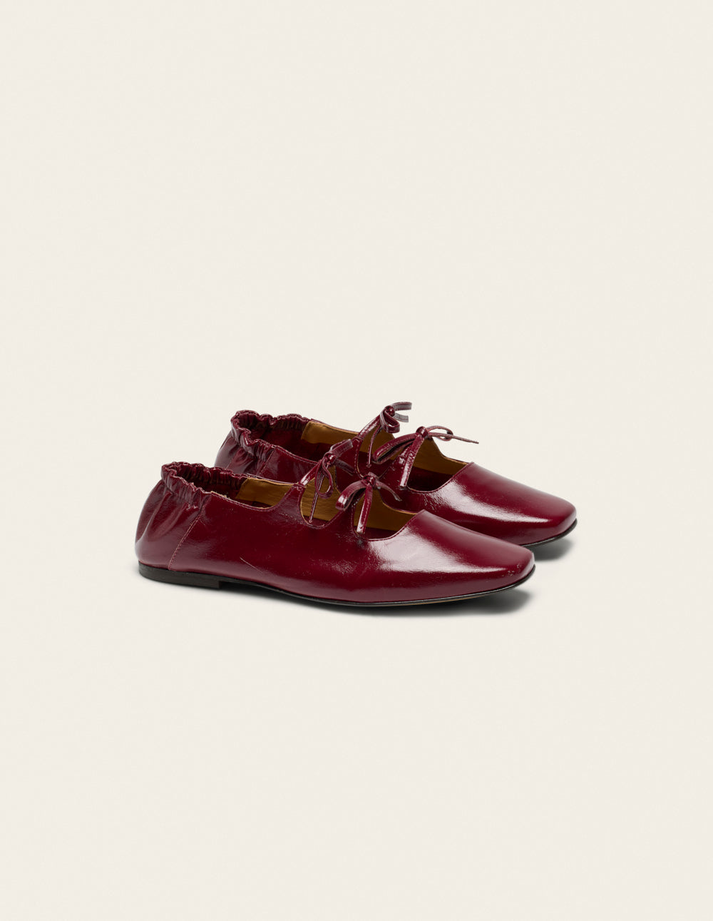 Ballerines Tula - Cuir plissé bordeaux