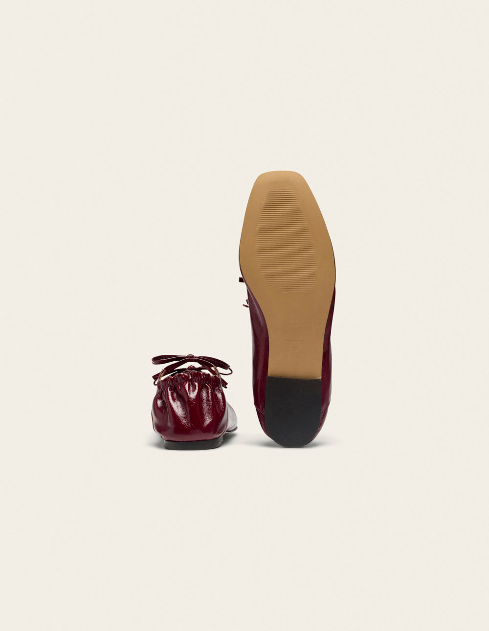Ballerines Tula - Cuir plissé bordeaux