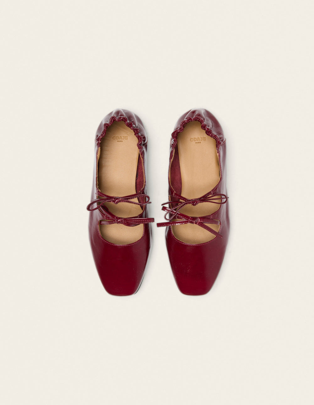 Ballerines Tula - Cuir plissé bordeaux