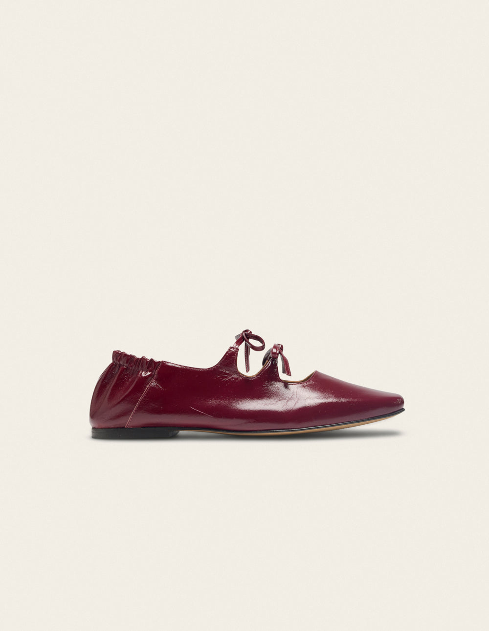 Ballerines Tula - Cuir plissé bordeaux