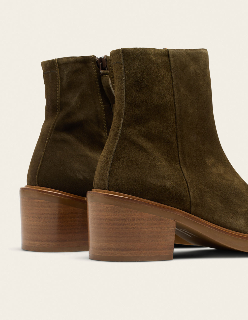 Bottines à talons Véronique - Suède kaki