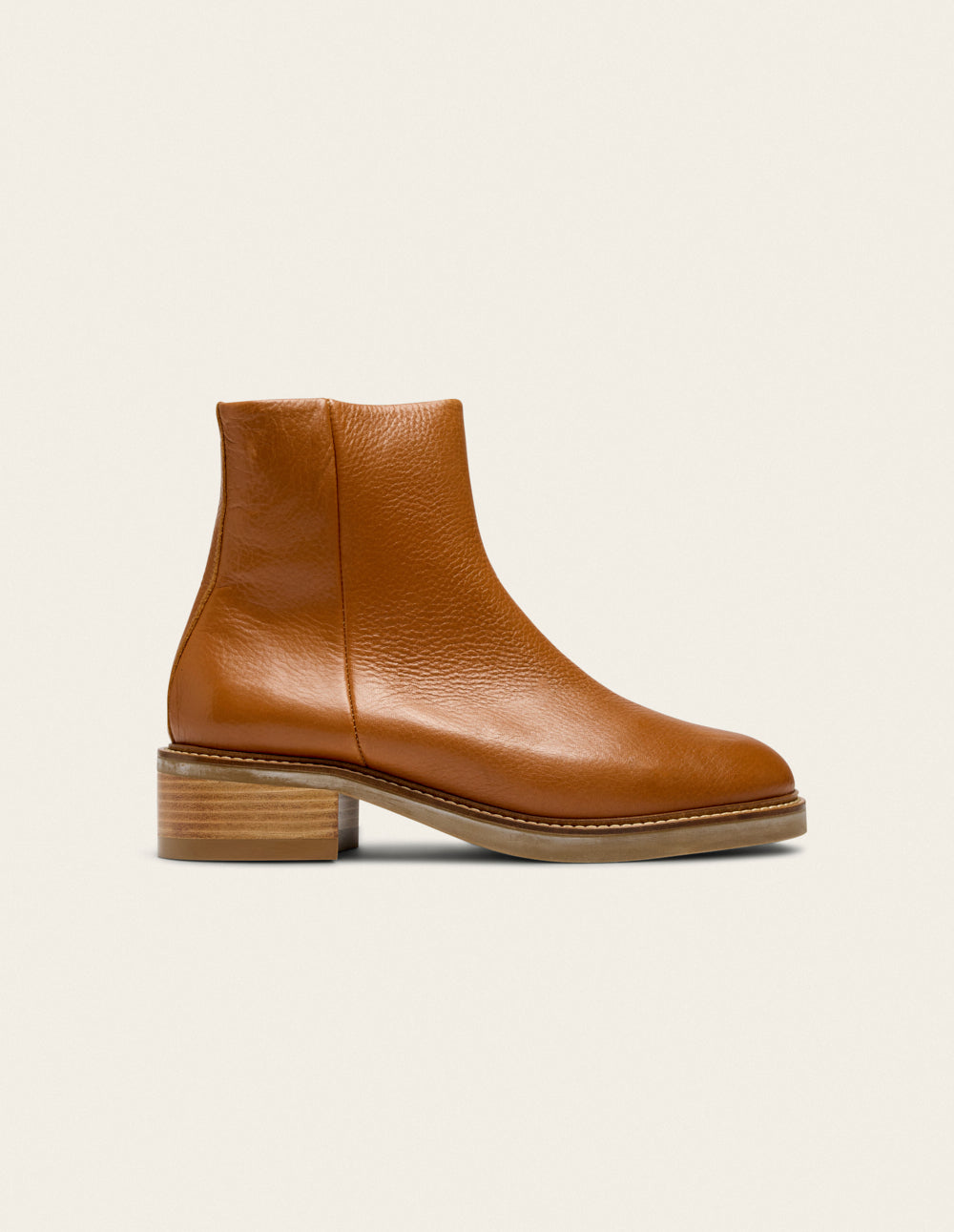 Bottines Virginie - Cuir grainé miel