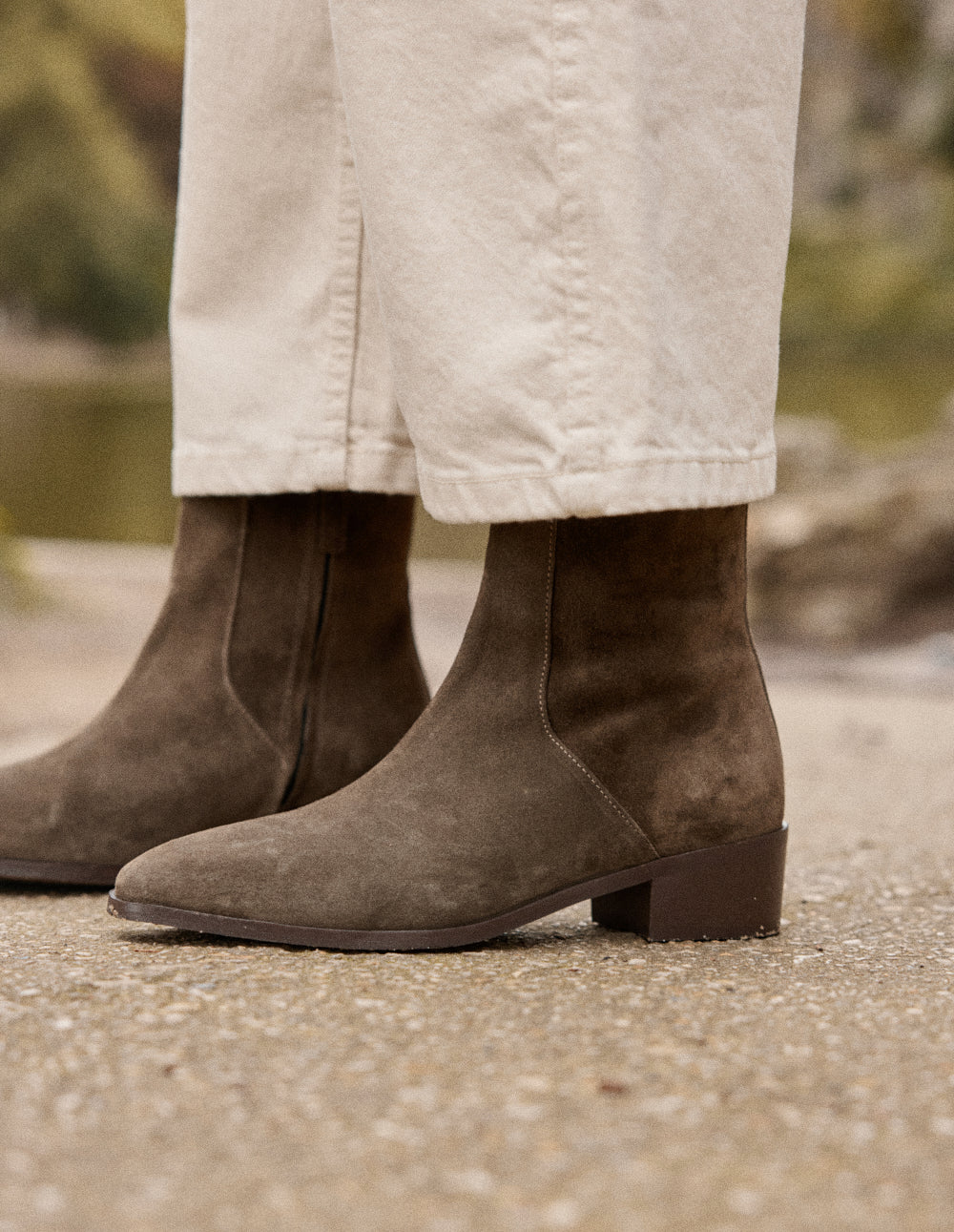 Bottines Sybille - Suède kaki