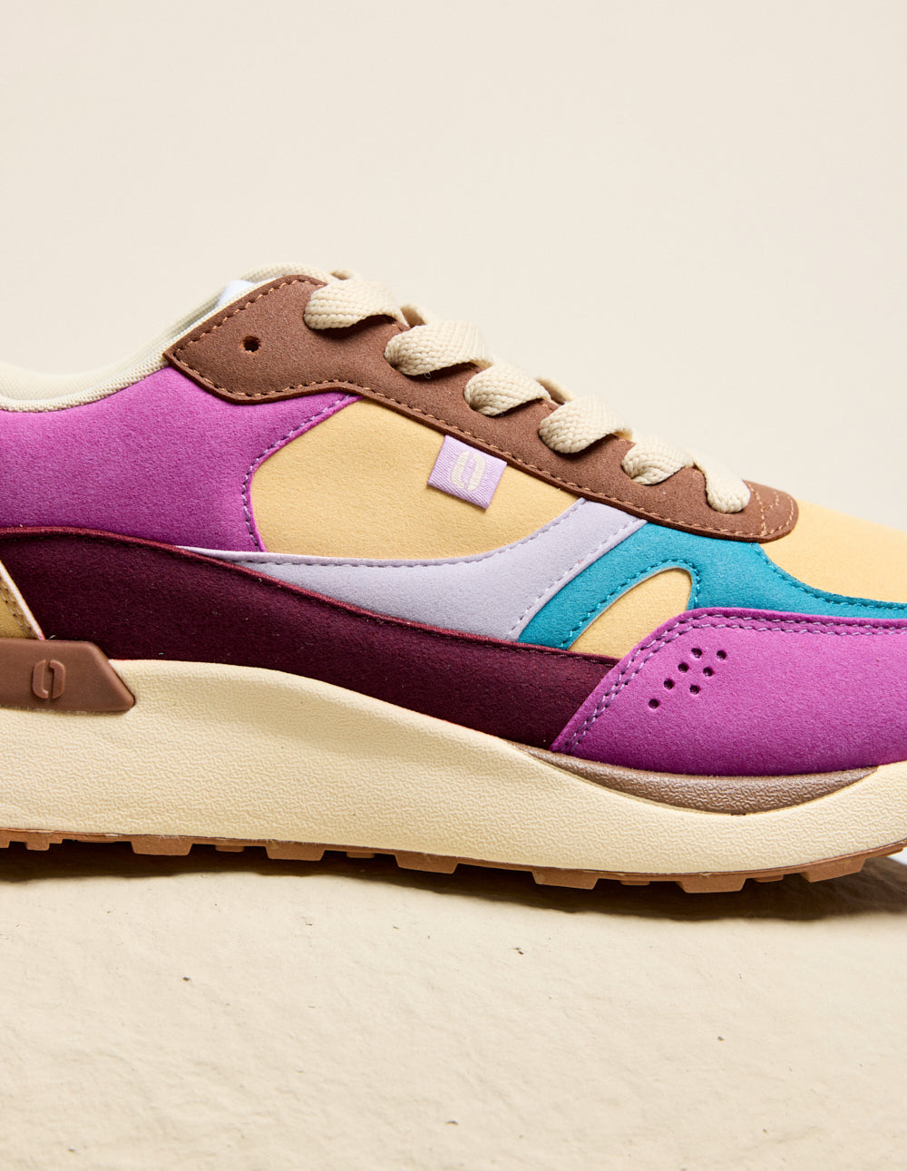 Baskets basses Anaelle - Violet turquoise beige
