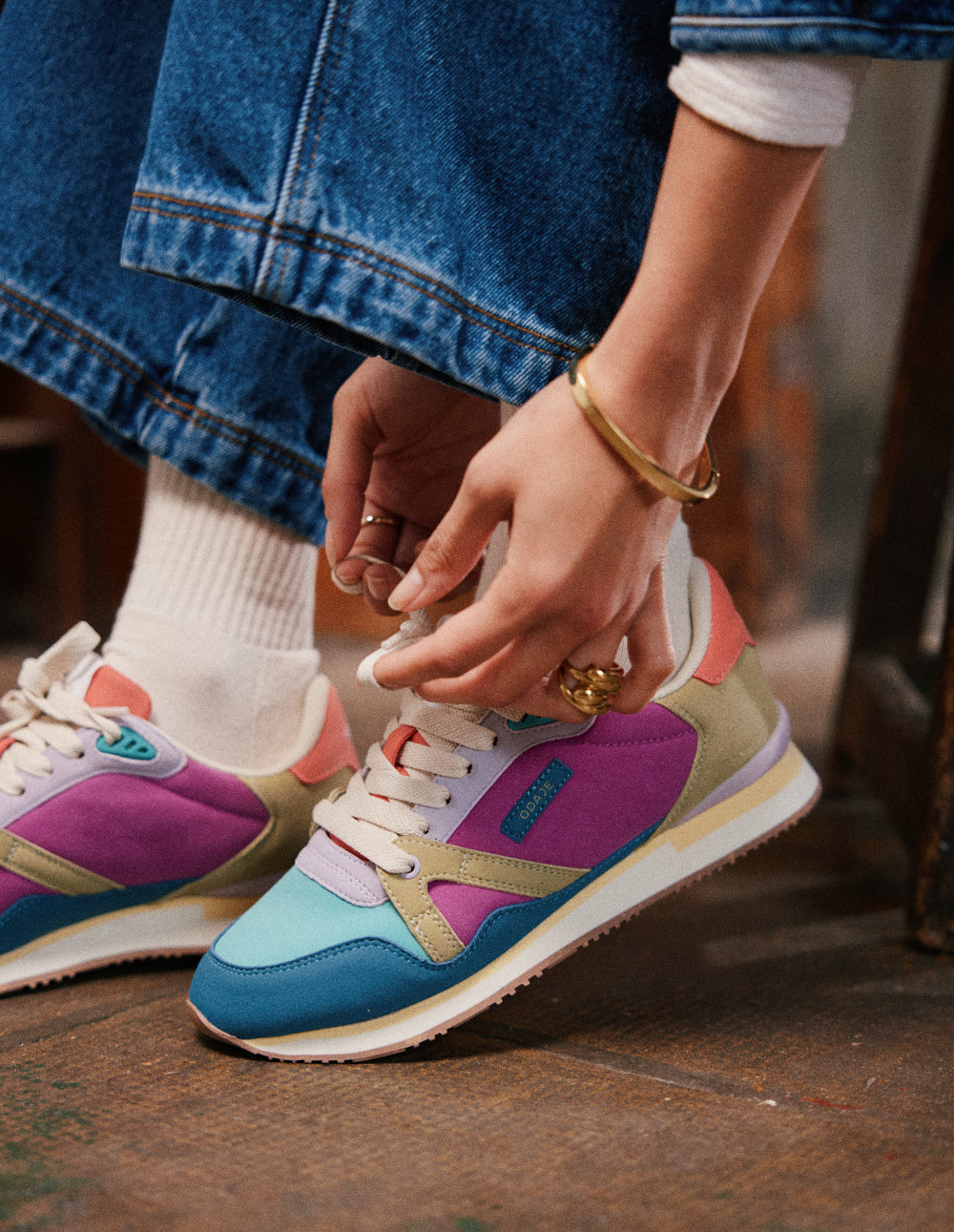 Andrée low-top trainers - Lilac water blue