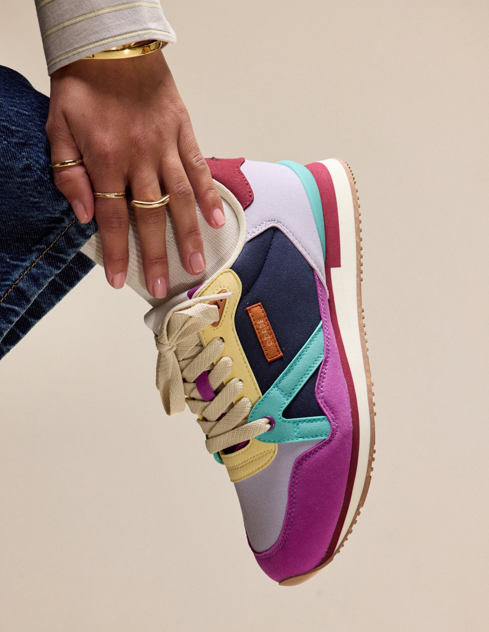 Andrée low-top trainers - Purple, lilac, yellow