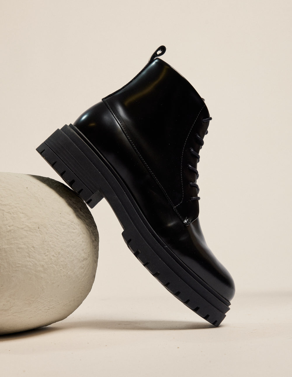 Bottines à lacets Bérénice - Cuir box noir