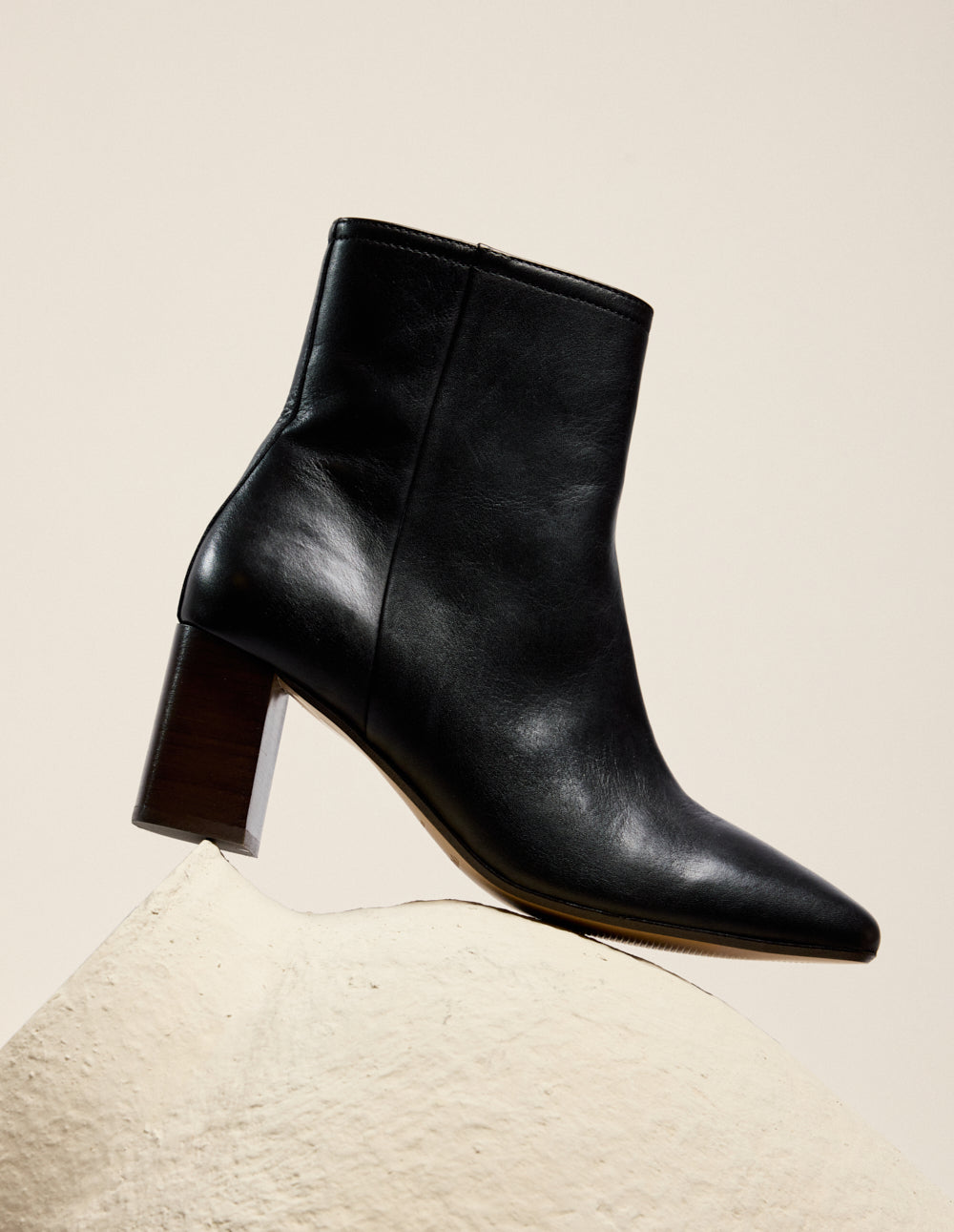 Bottines à talons Brune - Cuir noir