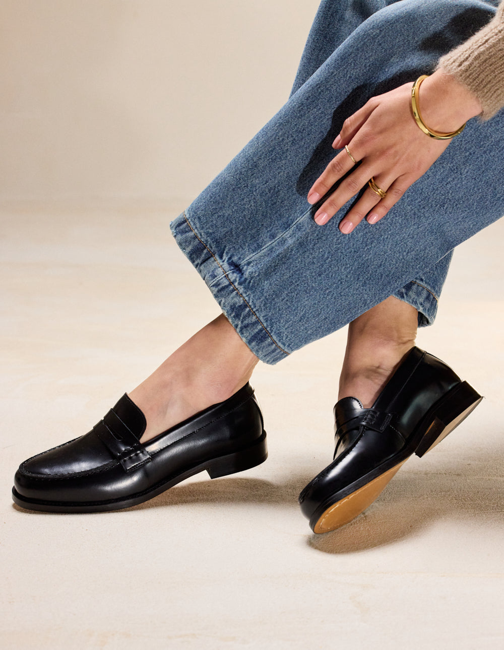 Loafers Fanny - Black box leather