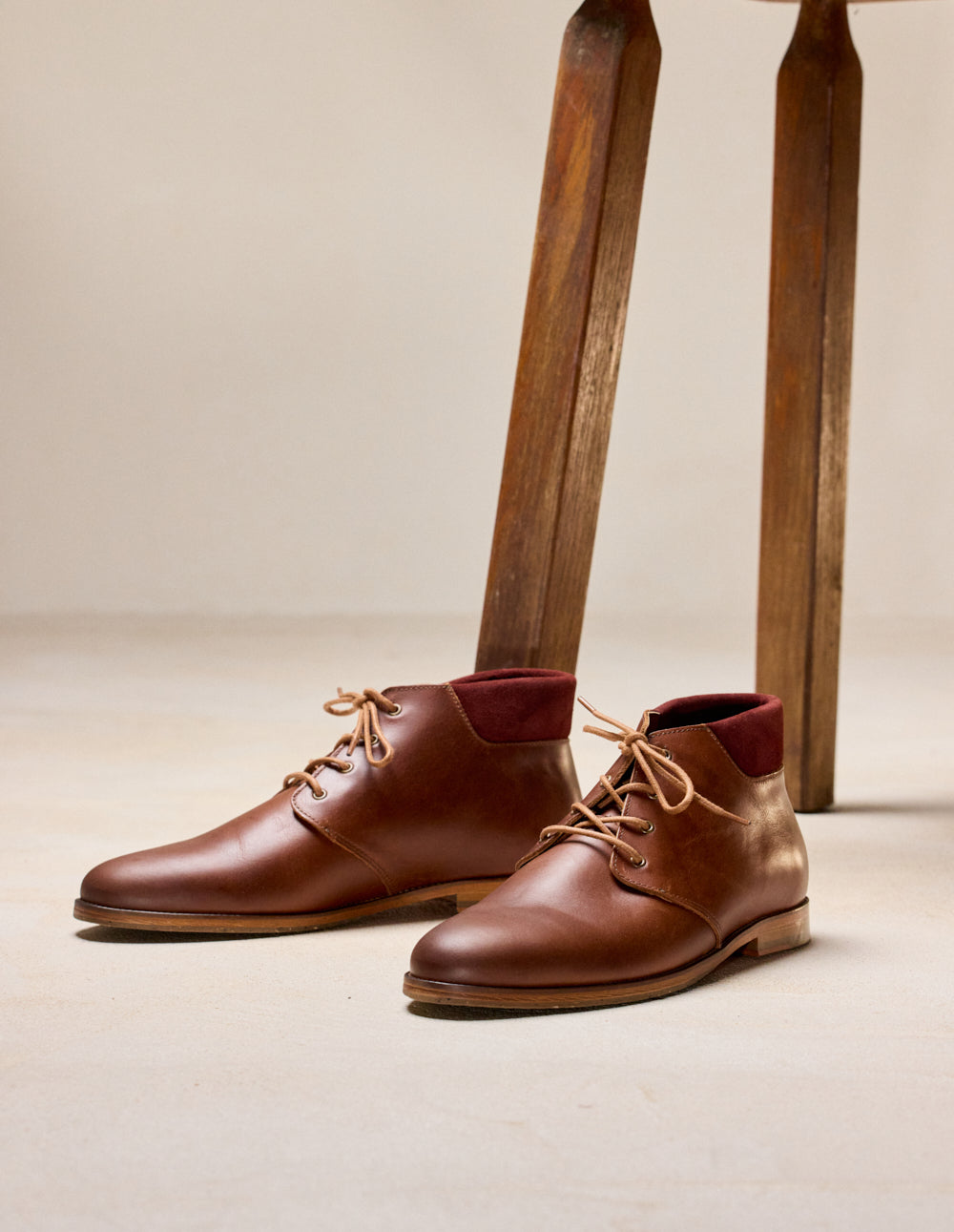 Bottines Gaultier - Cuir pull-up terracotta