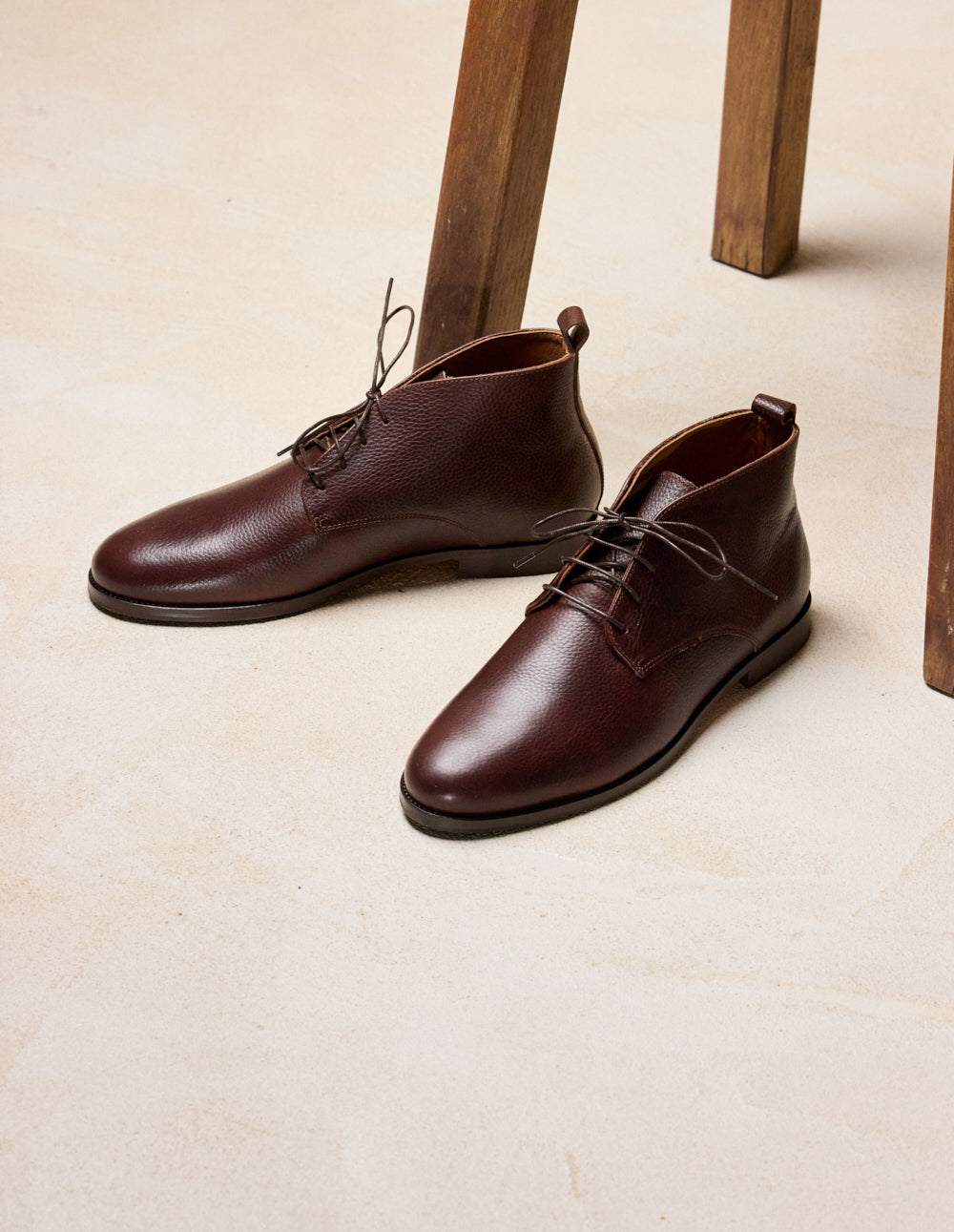 Bottines Jérome - Cuir pull-up grainé marron