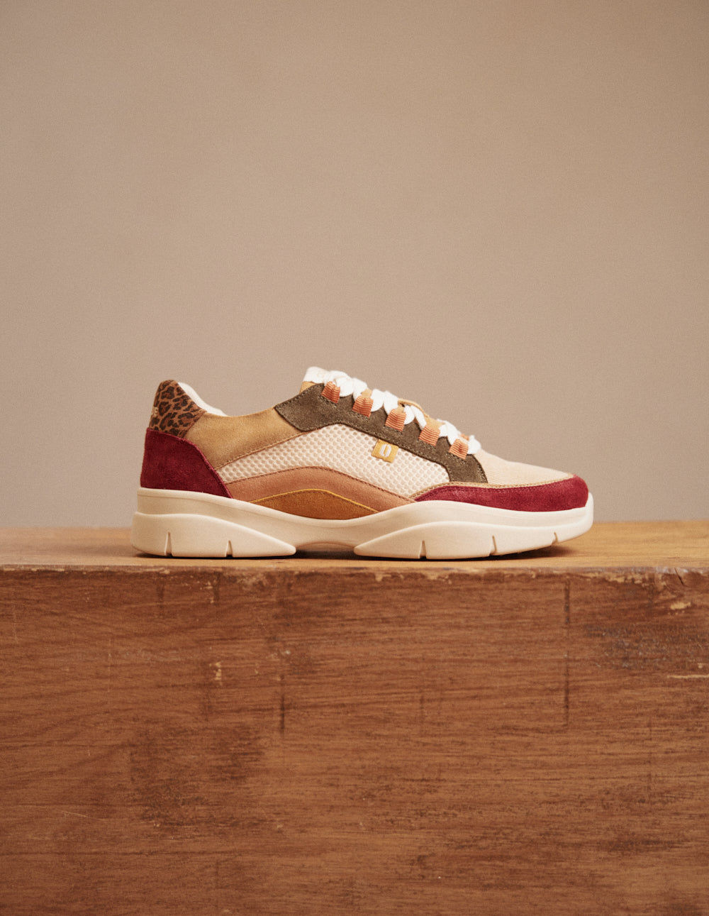 Baskets basses Laura - Bordeaux crème kaki