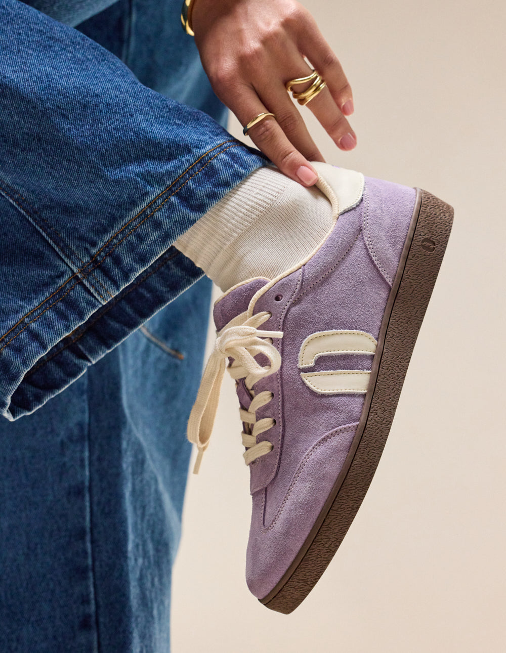 Baskets basses Lucia - Lilas écru