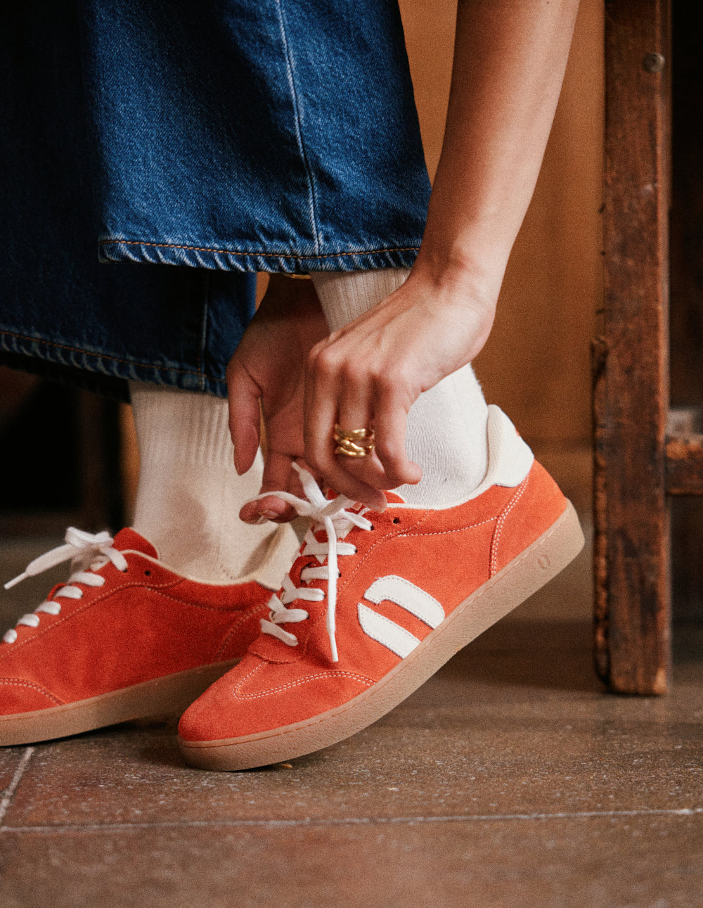 Baskets basses Lucia - Orange écru