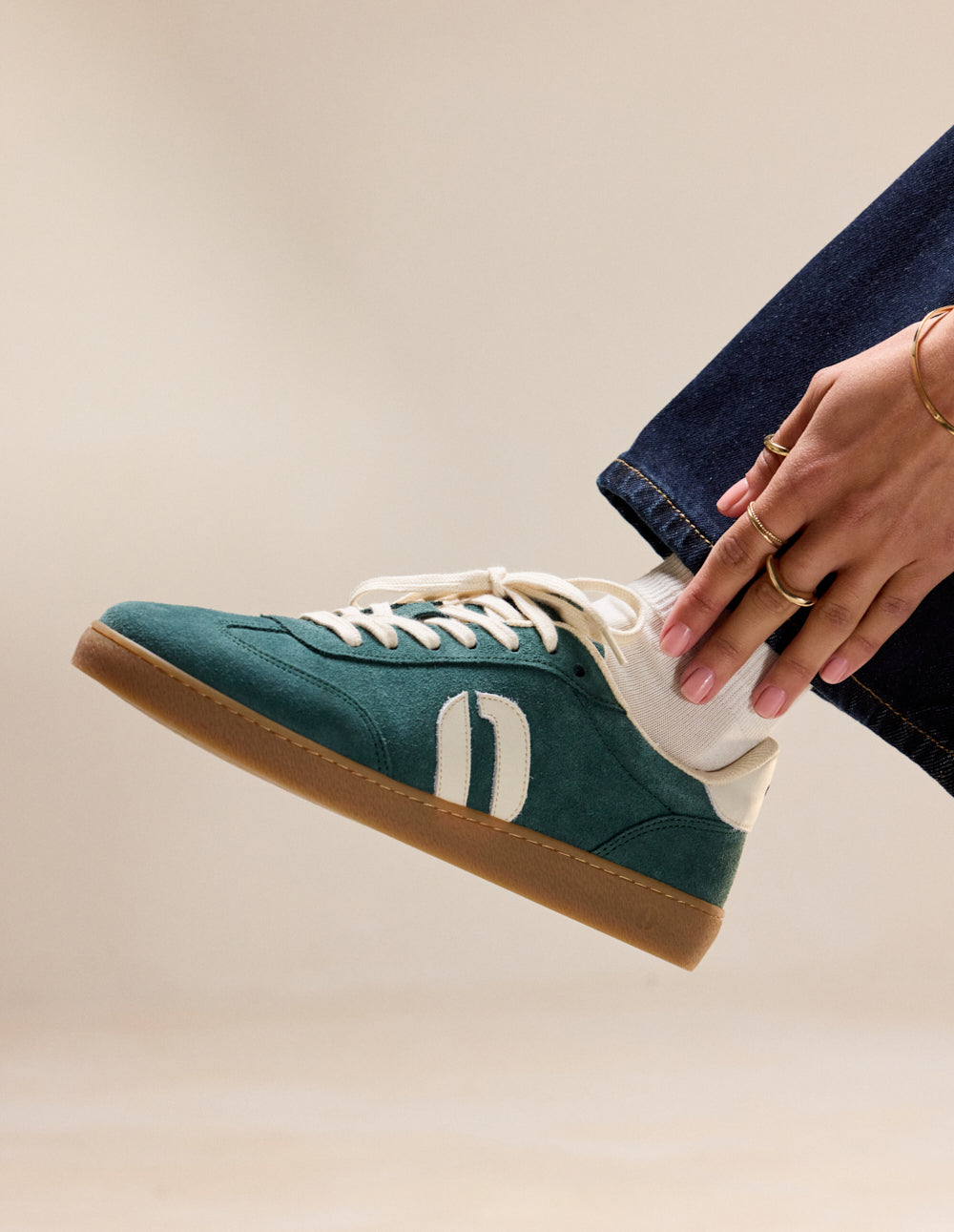 Baskets basses Lucia - Vert écru