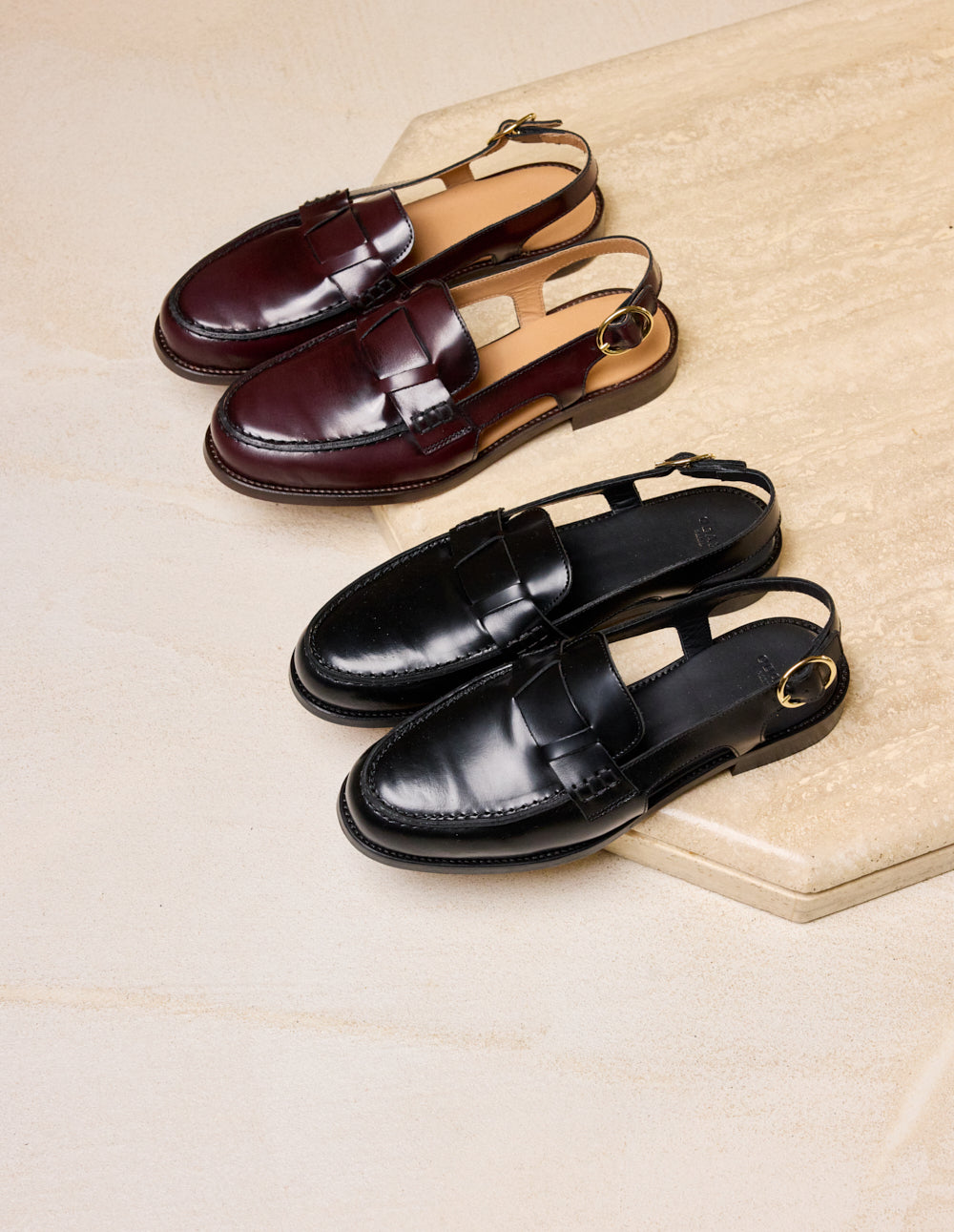 Mocassins Mangsa - Cuir box bordeaux