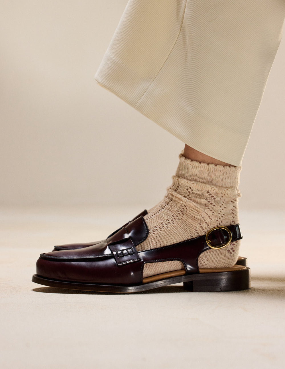 Mocassins Mangsa - Cuir box bordeaux